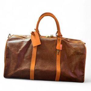ETRO 50cm Paisley Boston Weekender Travel Duffel Bag Leather Trim Italy